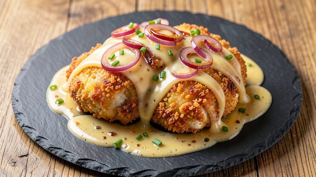 Campbell's French Fried Onion Chicken Recipe: Crispy Breadcrumb Crown Over Tangy Cheese Pulls