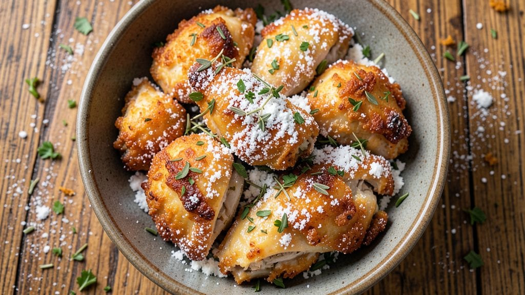 Church's Fried Chicken Recipe: Crispy Herb Crown Over Buttery Biscuit Swirls