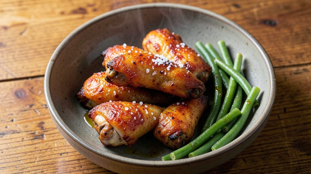 Gordon Ramsay Chicken Wings and Green Beans Recipe: Crispy-Skinned Wings With Garlicky Beans