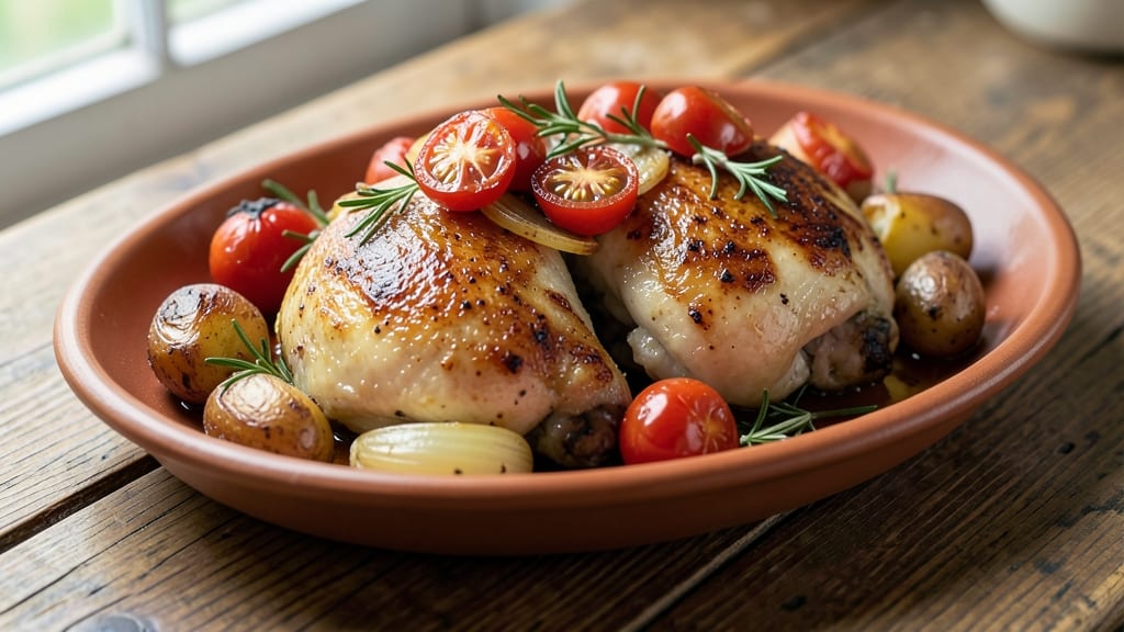 Jamie Oliver's Chicken, Potatoes, and Tomatoes Recipe: One-Pan Herb-Infused Harmony